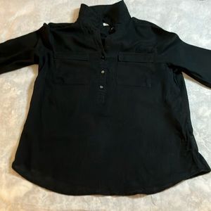 Old Navy linen black roll up long sleeve shirt